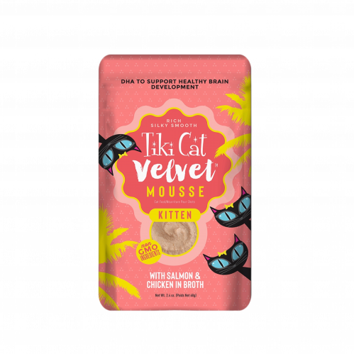 Tiki Cat Velvet Mousse Salmon & Chicken Treats for Kittens