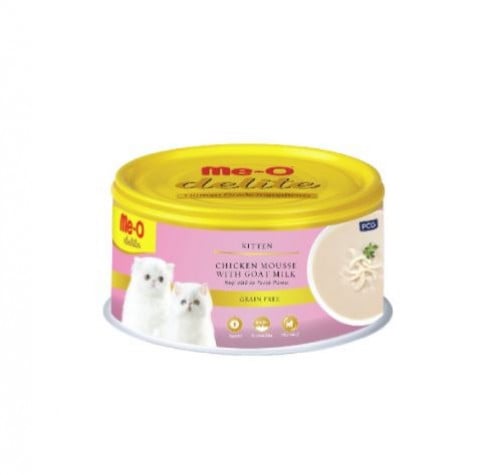 معلبات الدجاج مع الحليب للقطط الصغيرة من شركة Me-o