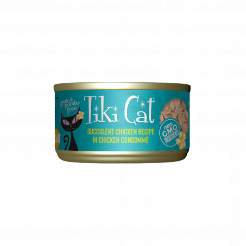 معلبات لواو دجاج في المرق من شركة Tiki cat