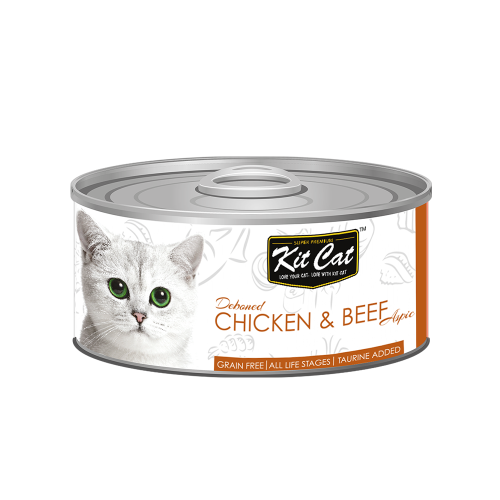 معلبات شرائح الدجاج مع لحم بقري من شركة KitCat
