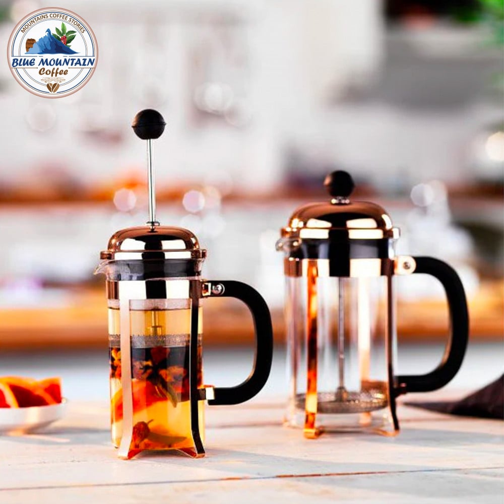 ماكينة تحضير القهوة الفرنسية لون ذهبي  من افضل  أدوات تحضير القهوة