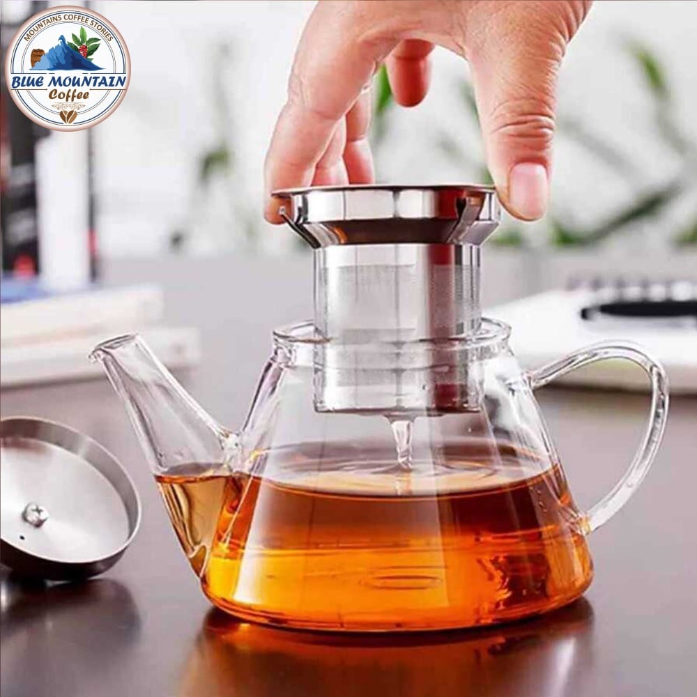 ابريق شاي زجاجي أفضل أدوات تحضير القهوة والشاي من متجر قهوة بلو ماونتن