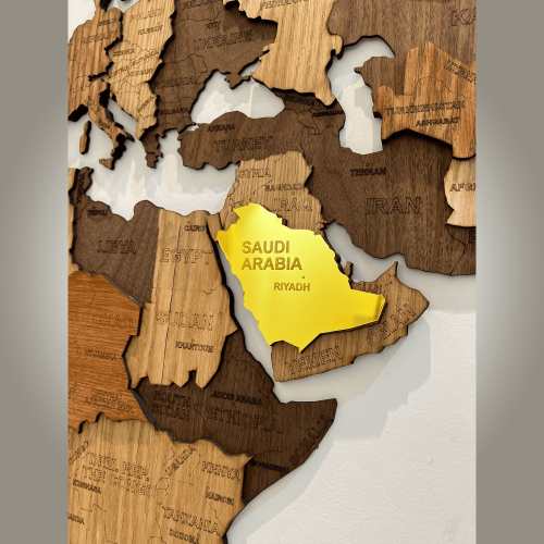 خريطة متعددة الألوان حجم 200*120 سم. السعودية gold