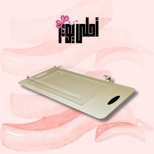 تبسي تقديم مستطيل ابيض