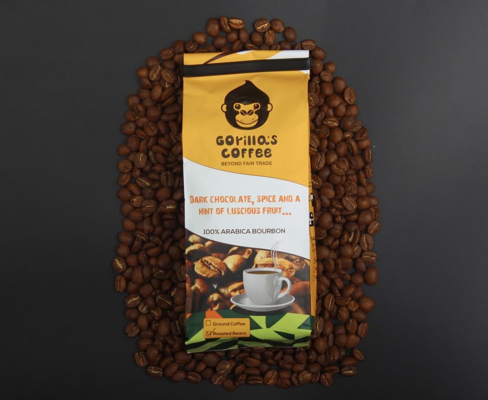 قهوة غوريلا رواندية، حبوب, 250g
