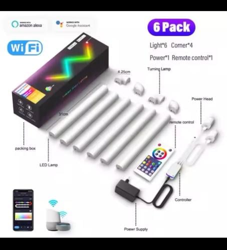 أضواء جدارية ليد Tuya WiFi ، RGB ، IC Glide ، مزام...