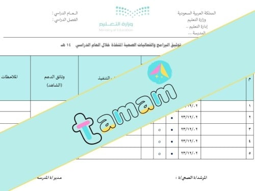 استمارة توثيق البرامج والفعاليات(الإرشاد الصحي)