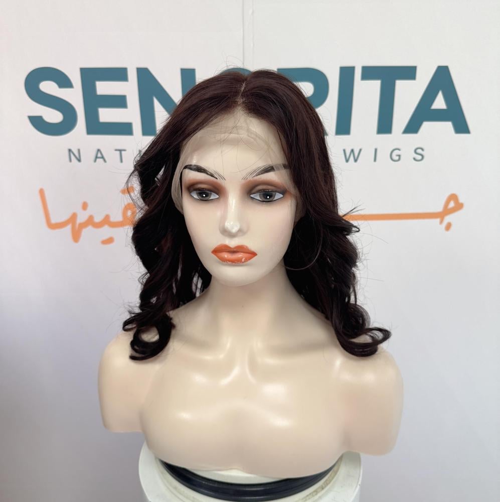 باروكة شعر طبيعي 12 انش جذور كامله فروه حرير