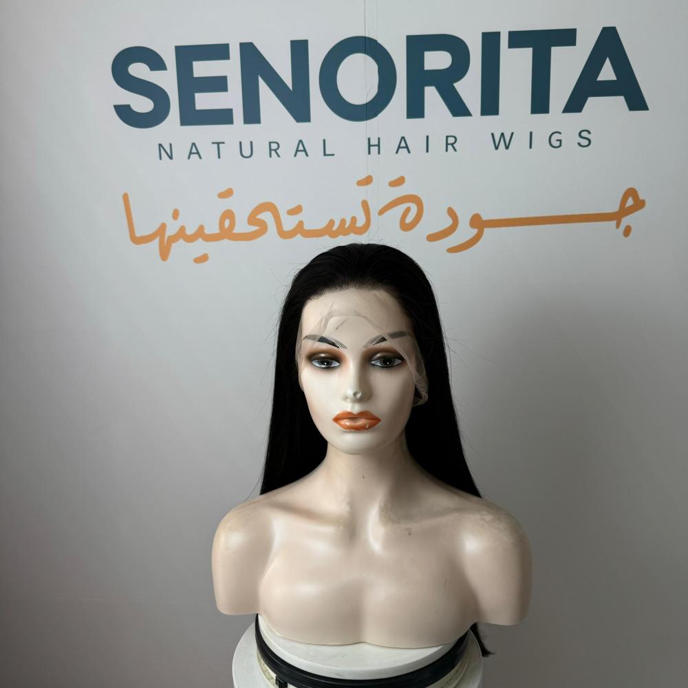 باروكة شعر طبيعي 24 انش جذور كامله فروه دانتيل