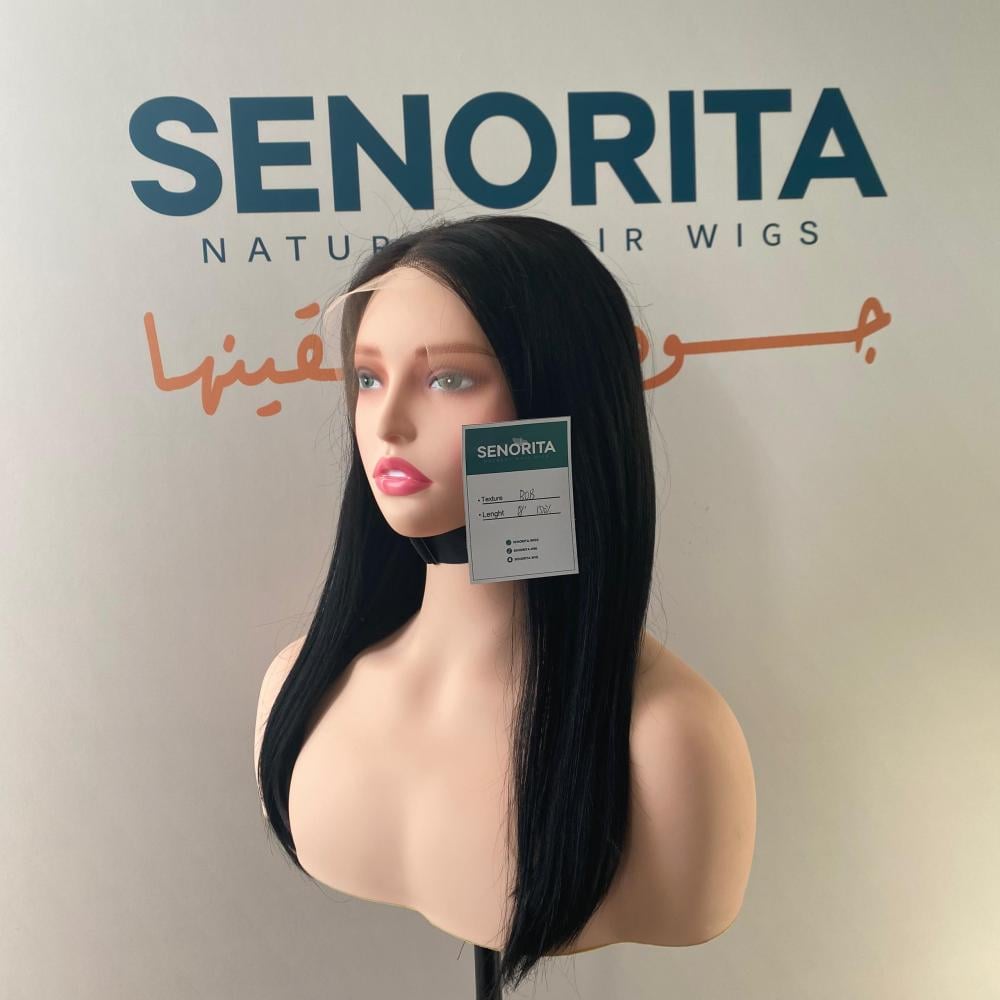 باروكة شعر طبيعي 18 انش جذور اماميه فروه حرير