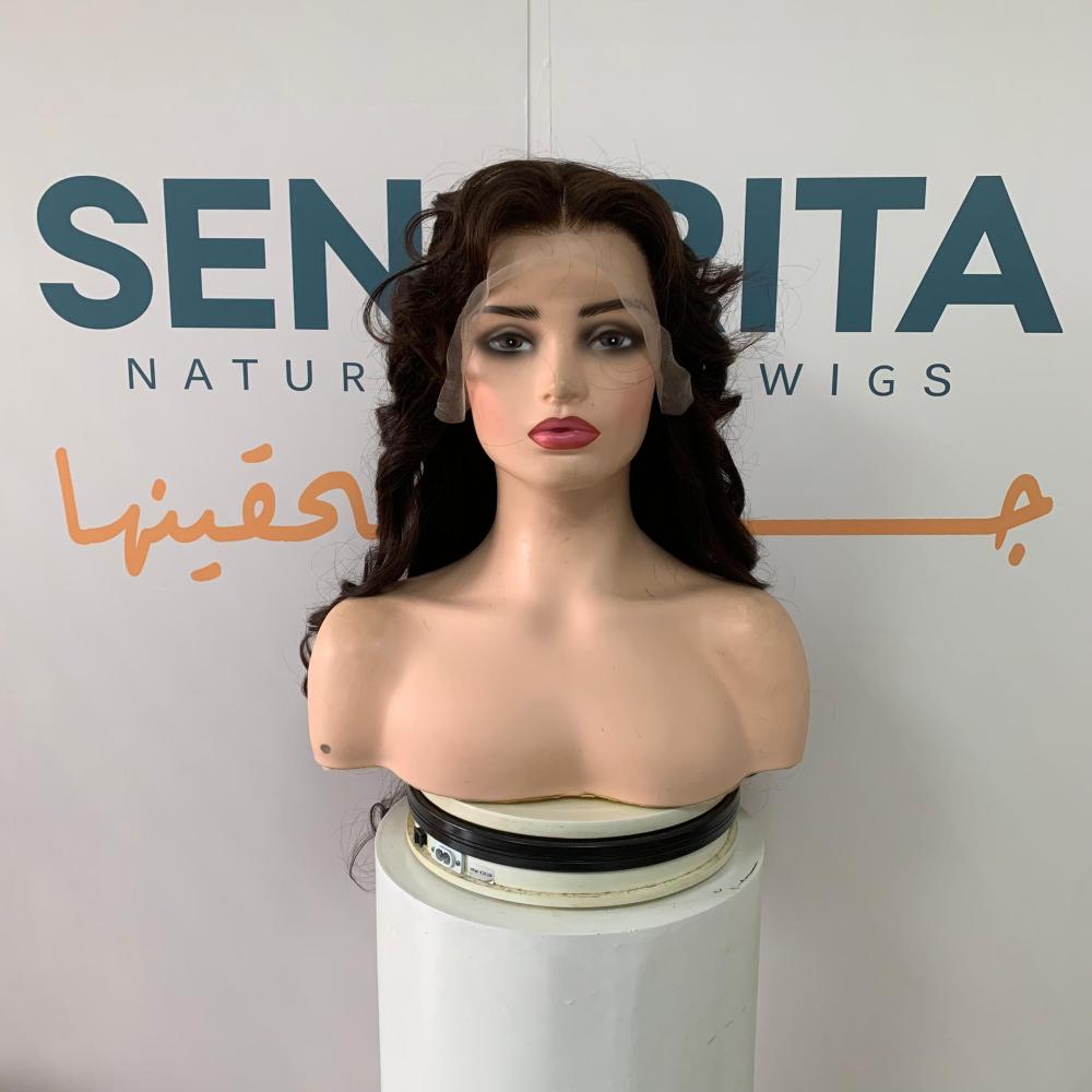 باروكة شعر طبيعي 26 انش دانتل اماميه