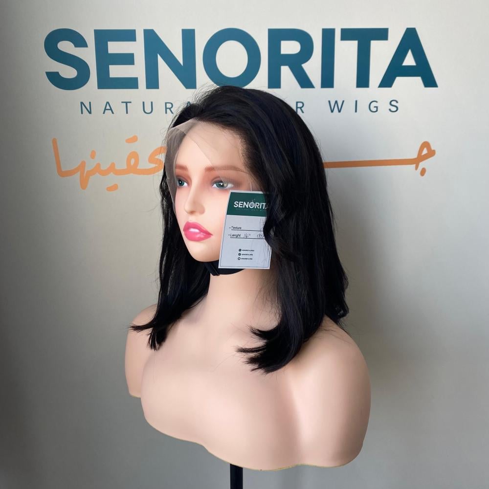 باروكة شعر طبيعي 14 انش جذور كامله فروه دانتيل B