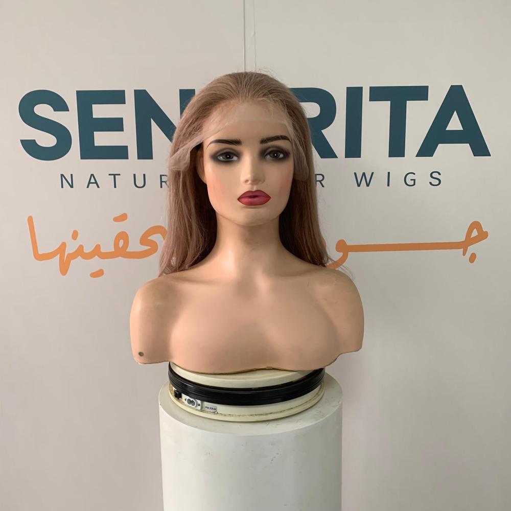 باروكة  شعر طبيعي 16 انش جذور اماميه فروه دانتيل