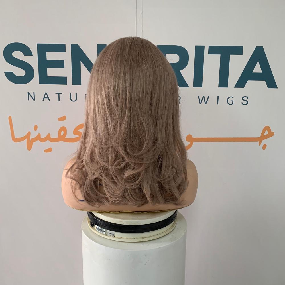 باروكة  شعر طبيعي 16 انش جذور اماميه فروه دانتيل