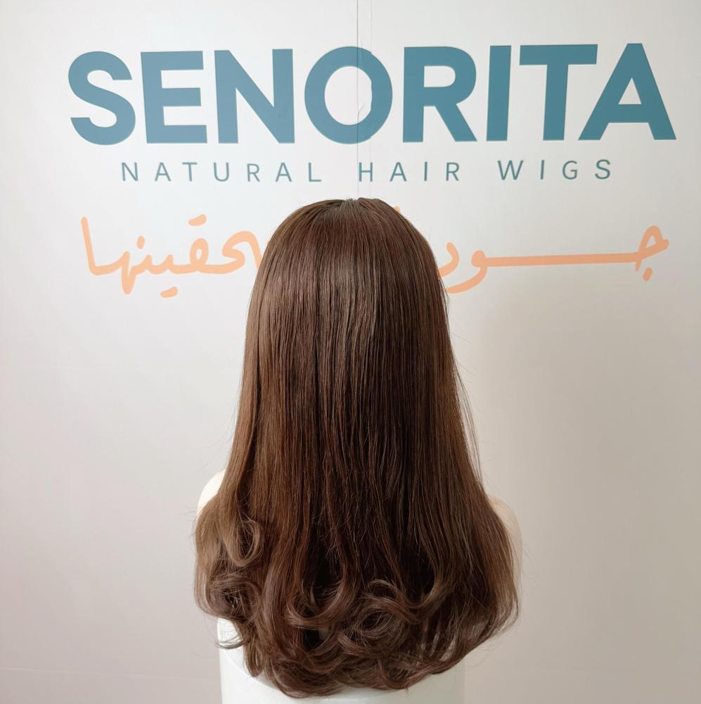 باروكة شعر طبيعي 20 انش دانتل اماميه
