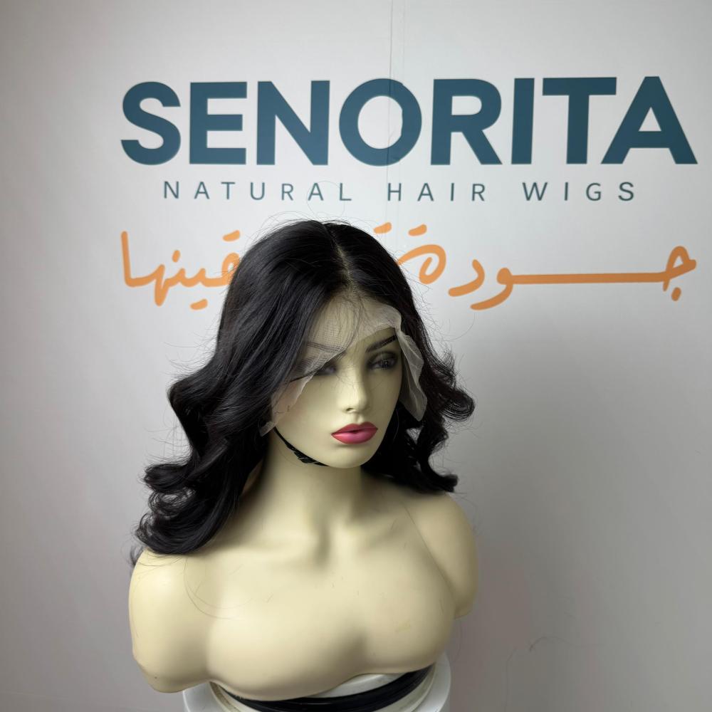 باروكة شعر طبيعي 18 انش جذور اماميه فروه حرير