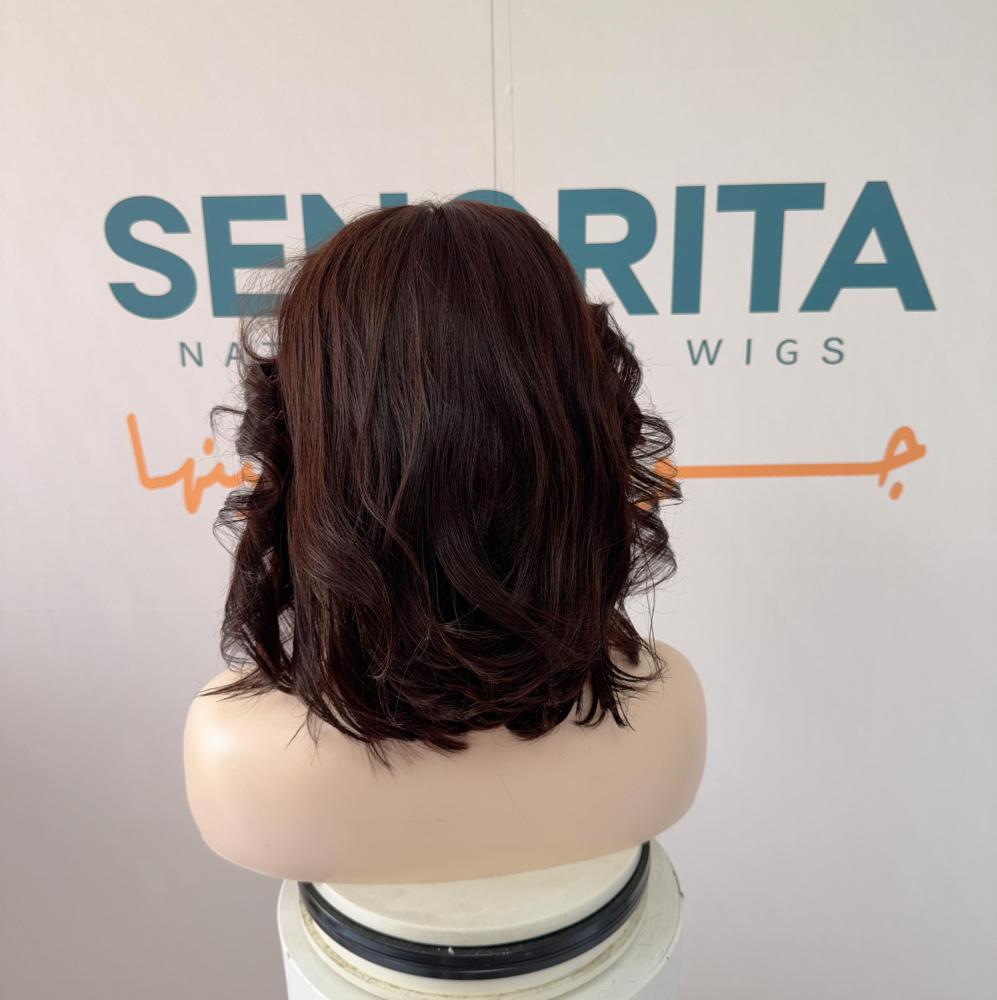 باروكة شعر طبيعي 10 انش جذور كامله فروه حرير