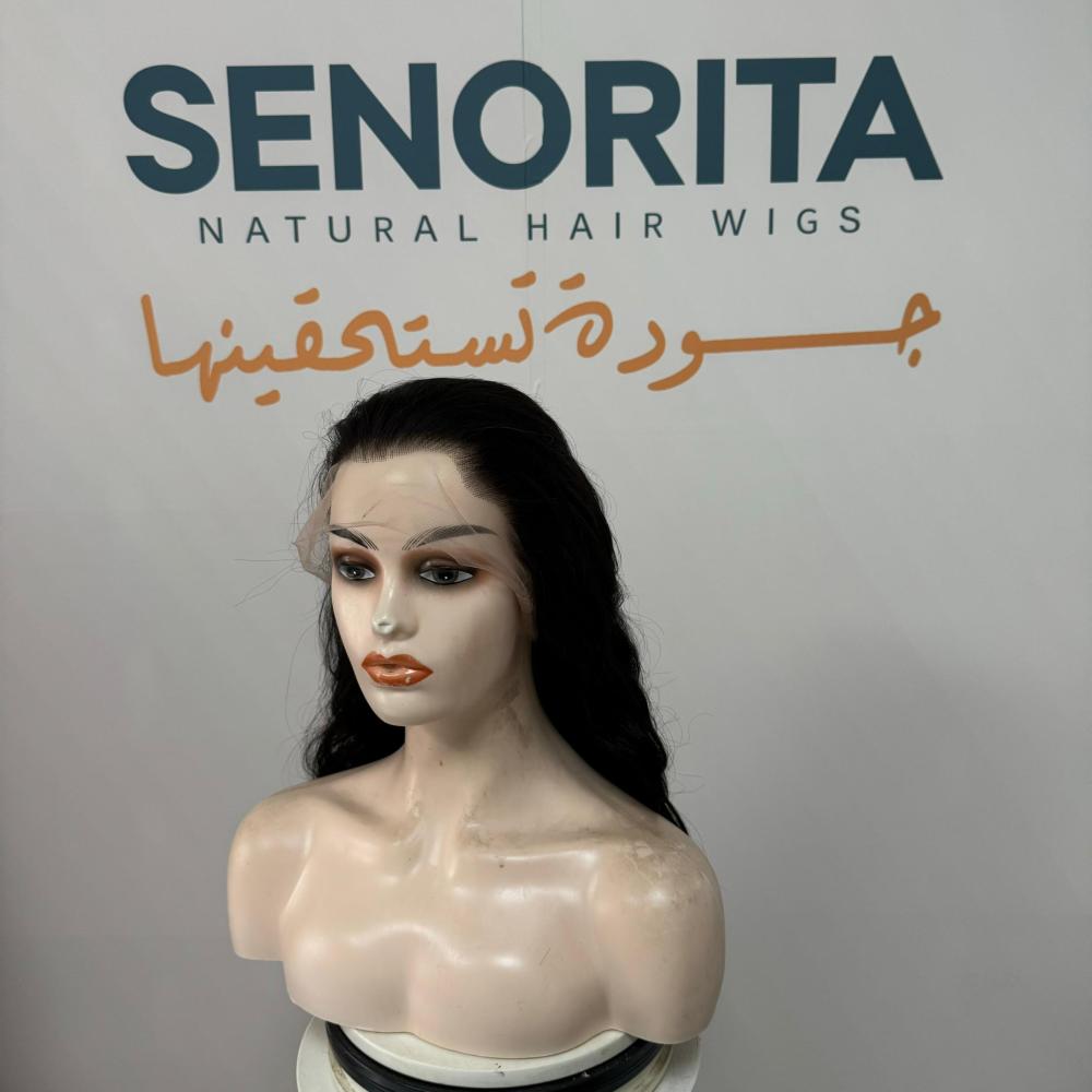 باروكة شعر طبيعي 20 انش جذور اماميه فروه دانتيل