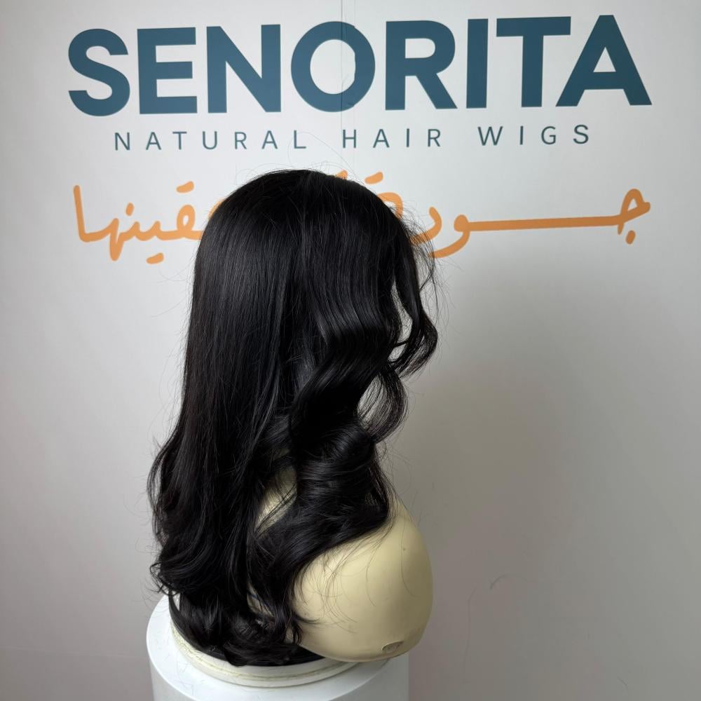 باروكة شعر طبيعي 18 انش جذور اماميه فروه حرير