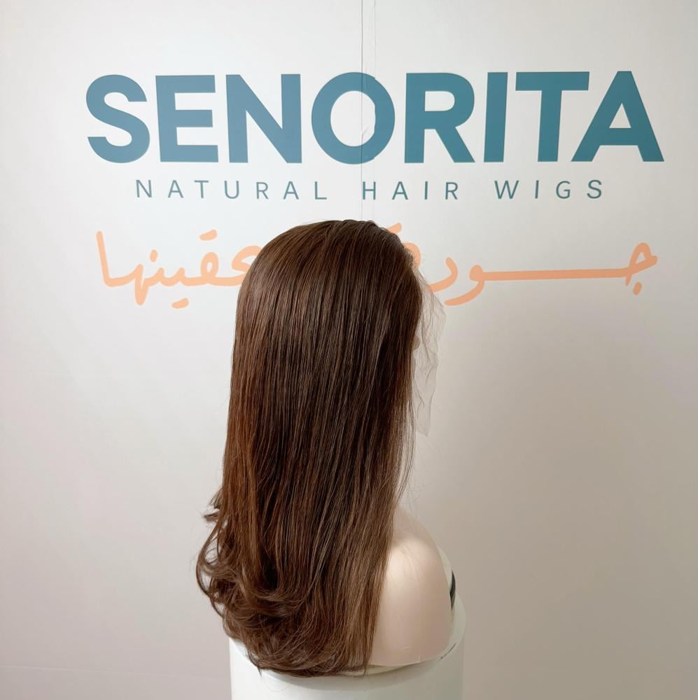 باروكة شعر طبيعي 20 انش دانتل اماميه