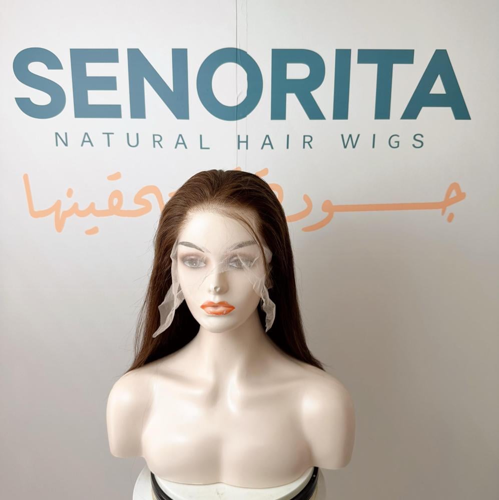 باروكة شعر طبيعي 20 انش دانتل اماميه