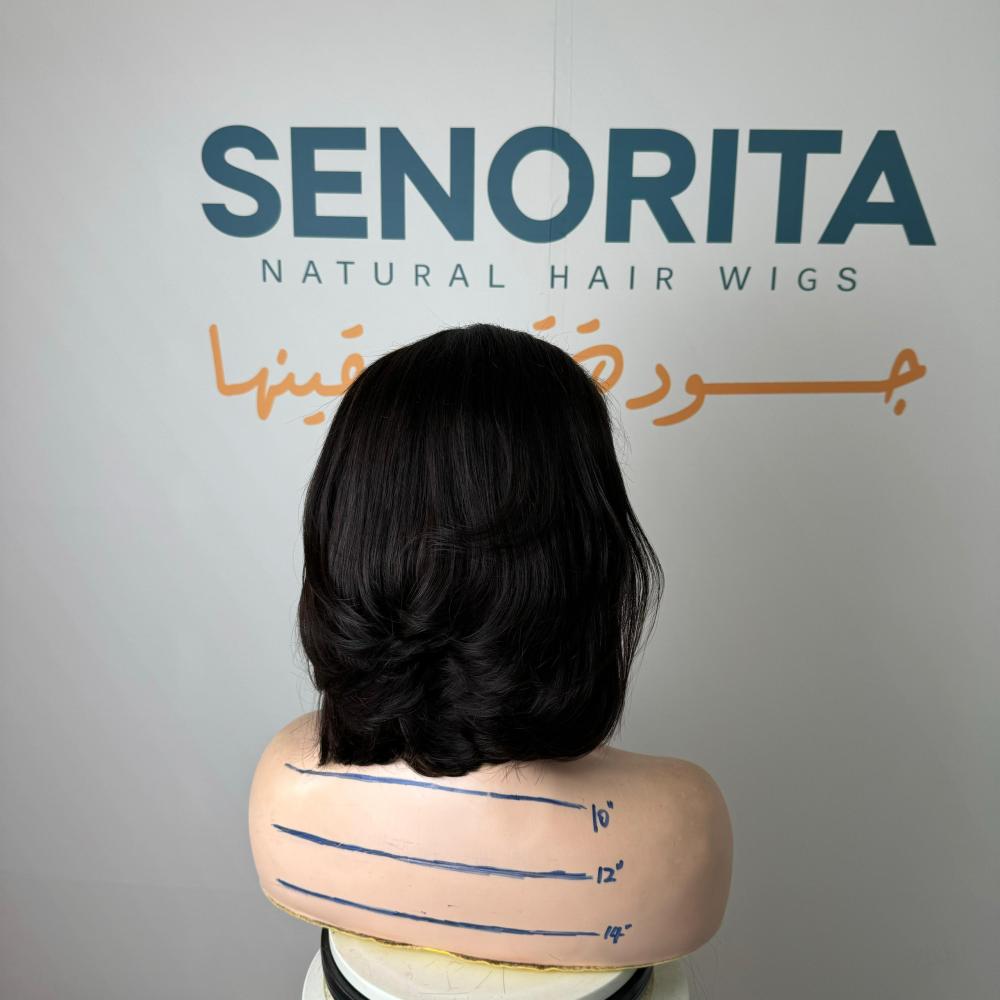 باروكة شعر طبيعي 10 انش فرقه دانتيل