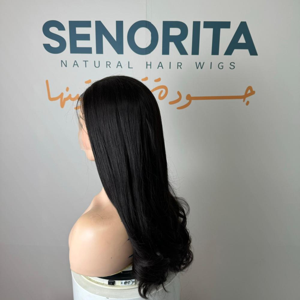 باروكة شعر طبيعي 22 انش فرقه دانتيل