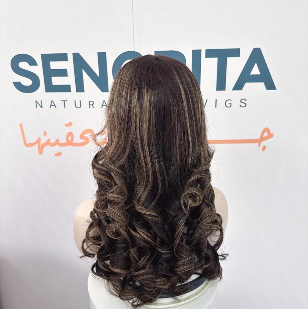 باروكة  لون اشقر شعر طبيعي 20 انش دانتل اماميه