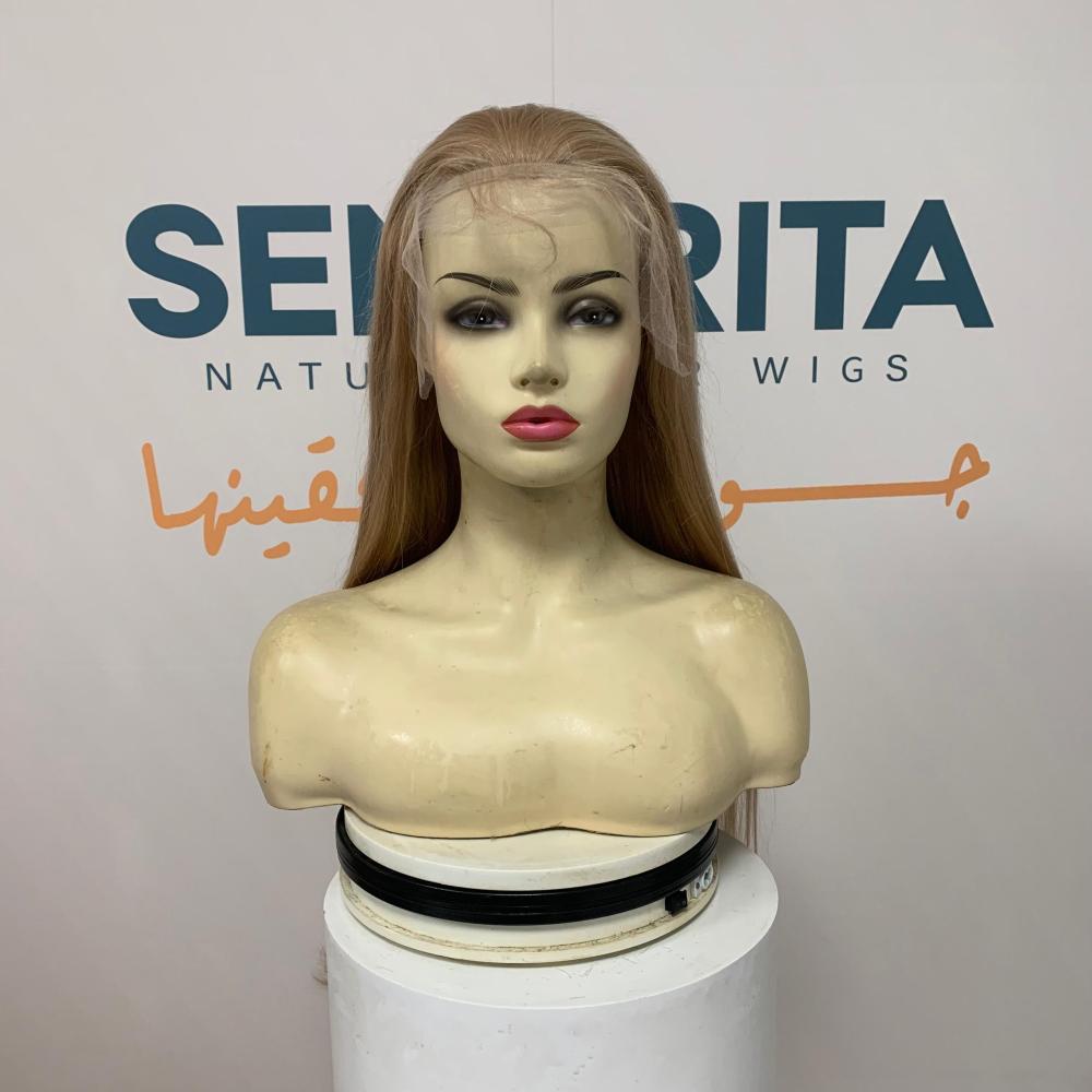 باروكة شعر طبيعي 24 انش جذور اماميه فروه دانتيل