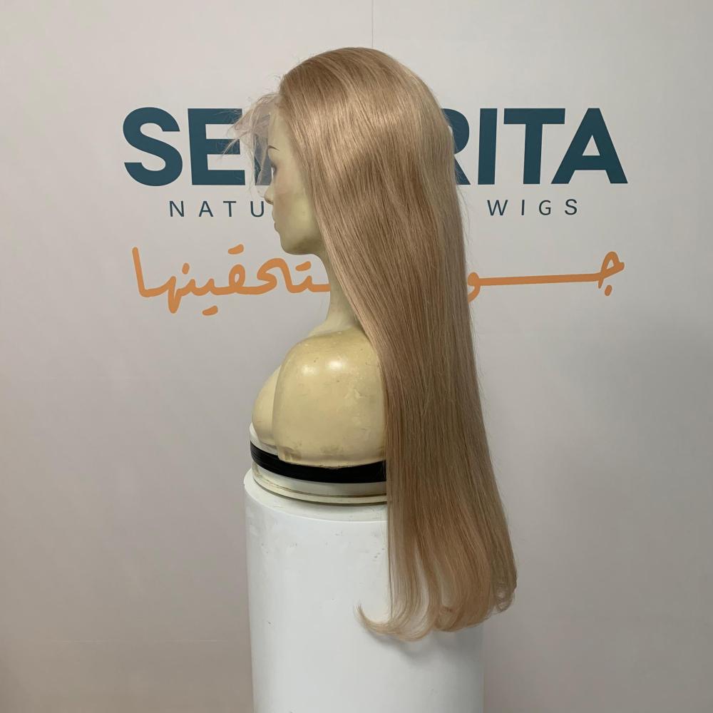 باروكة شعر طبيعي 24 انش جذور اماميه فروه دانتيل