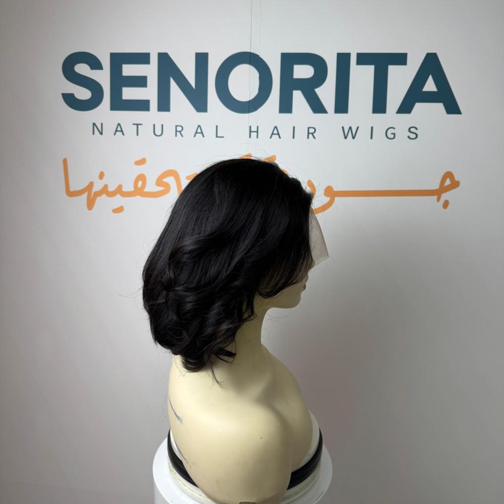 باروكة شعر طبيعي 10 انش جذور اماميه فروه دانتيل