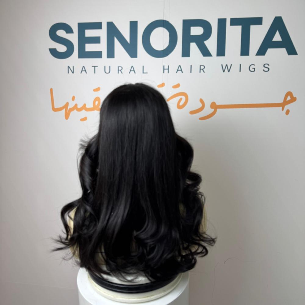 باروكة شعر طبيعي 18 انش جذور اماميه فروه حرير