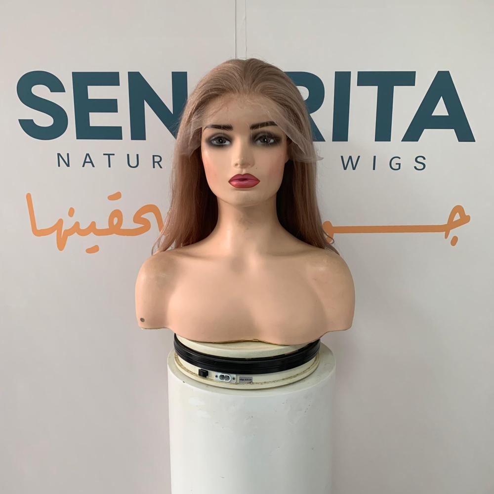 باروكة شعر طبيعي 18 انش جذور اماميه فروه دانتيل