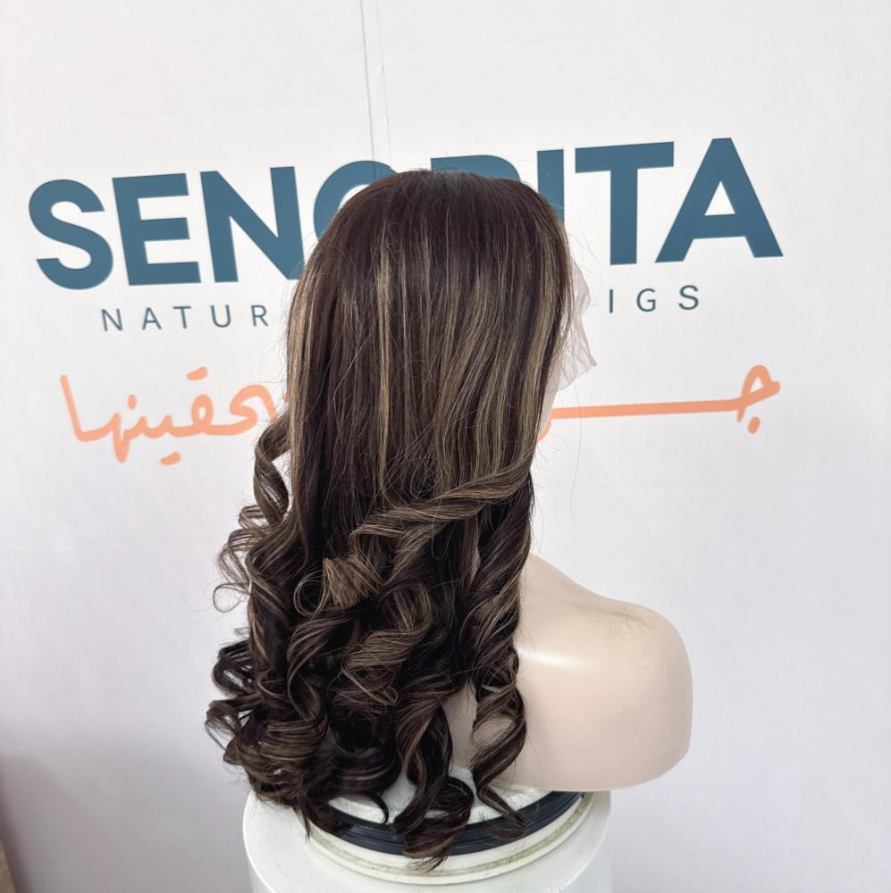 باروكة  لون اشقر شعر طبيعي 20 انش دانتل اماميه