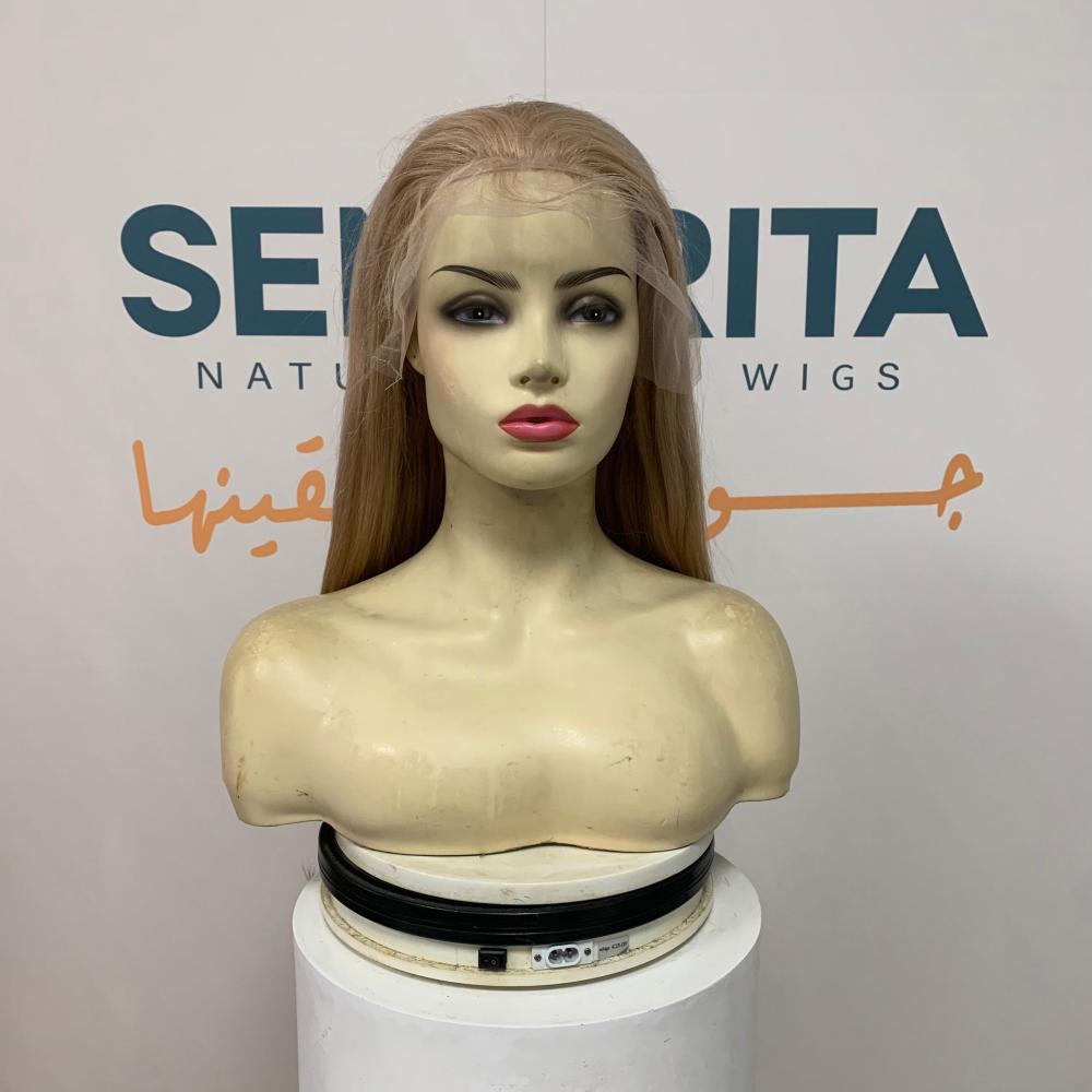 باروكة شعر طبيعي 22 انش جذور اماميه فروه دانتيل