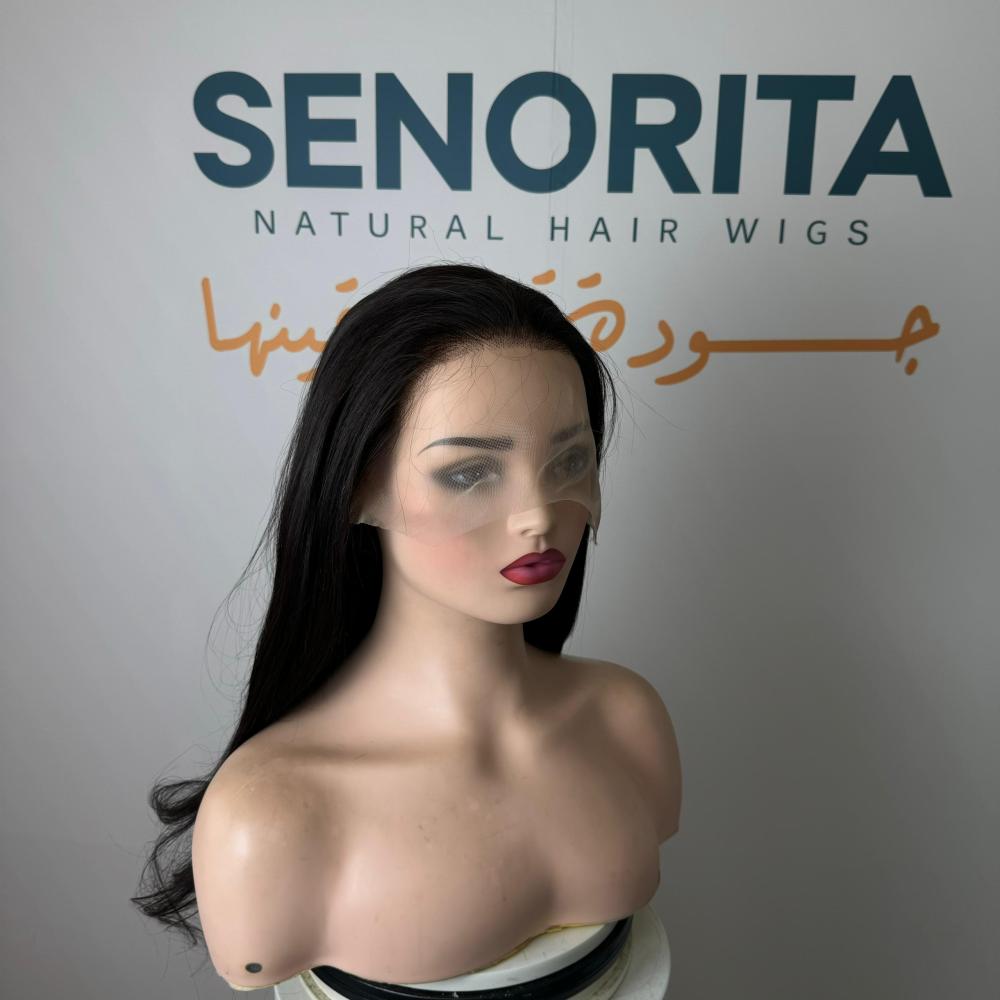 باروكة شعر طبيعي 22 انش فرقه دانتيل