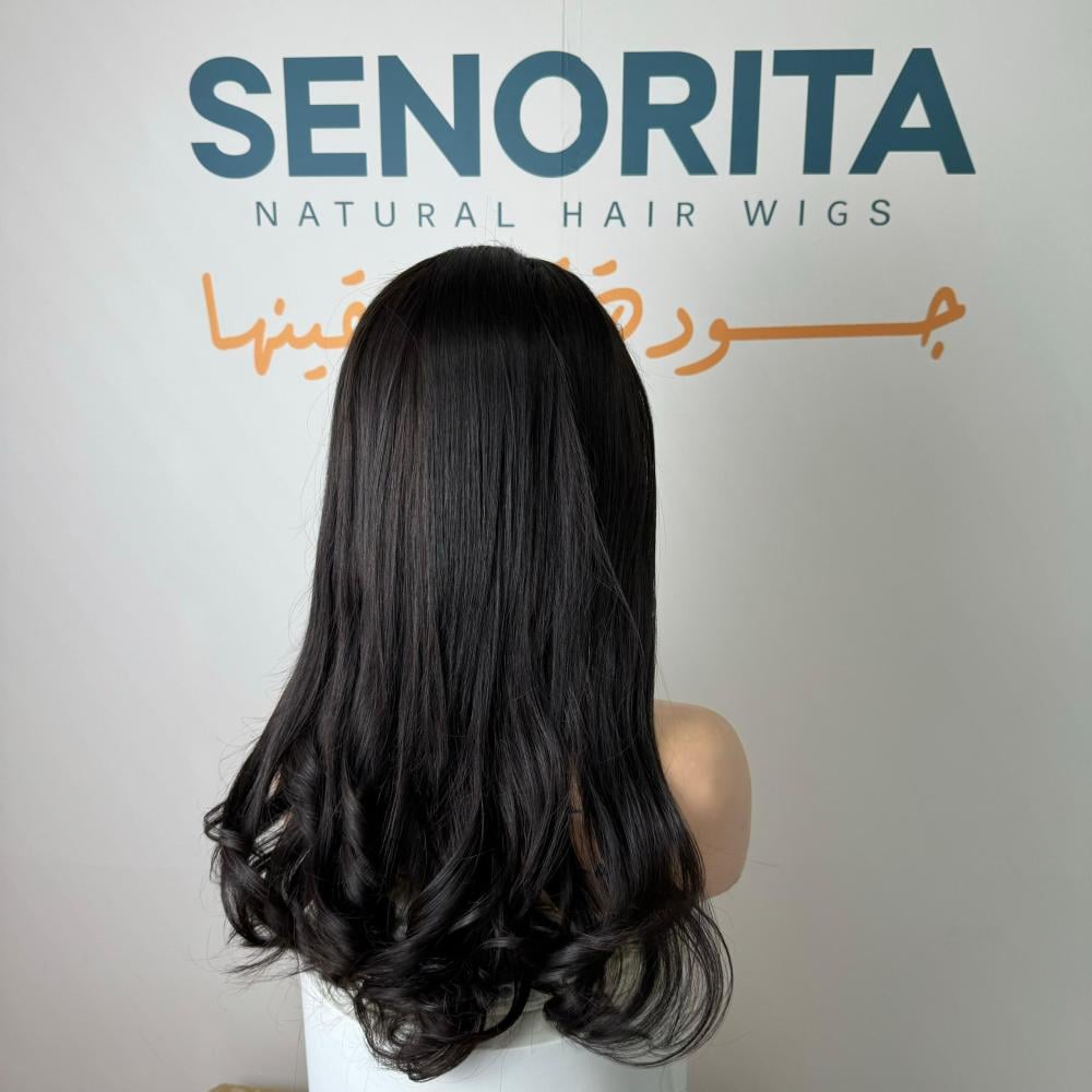 باروكة شعر طبيعي 22 انش فرقه دانتيل