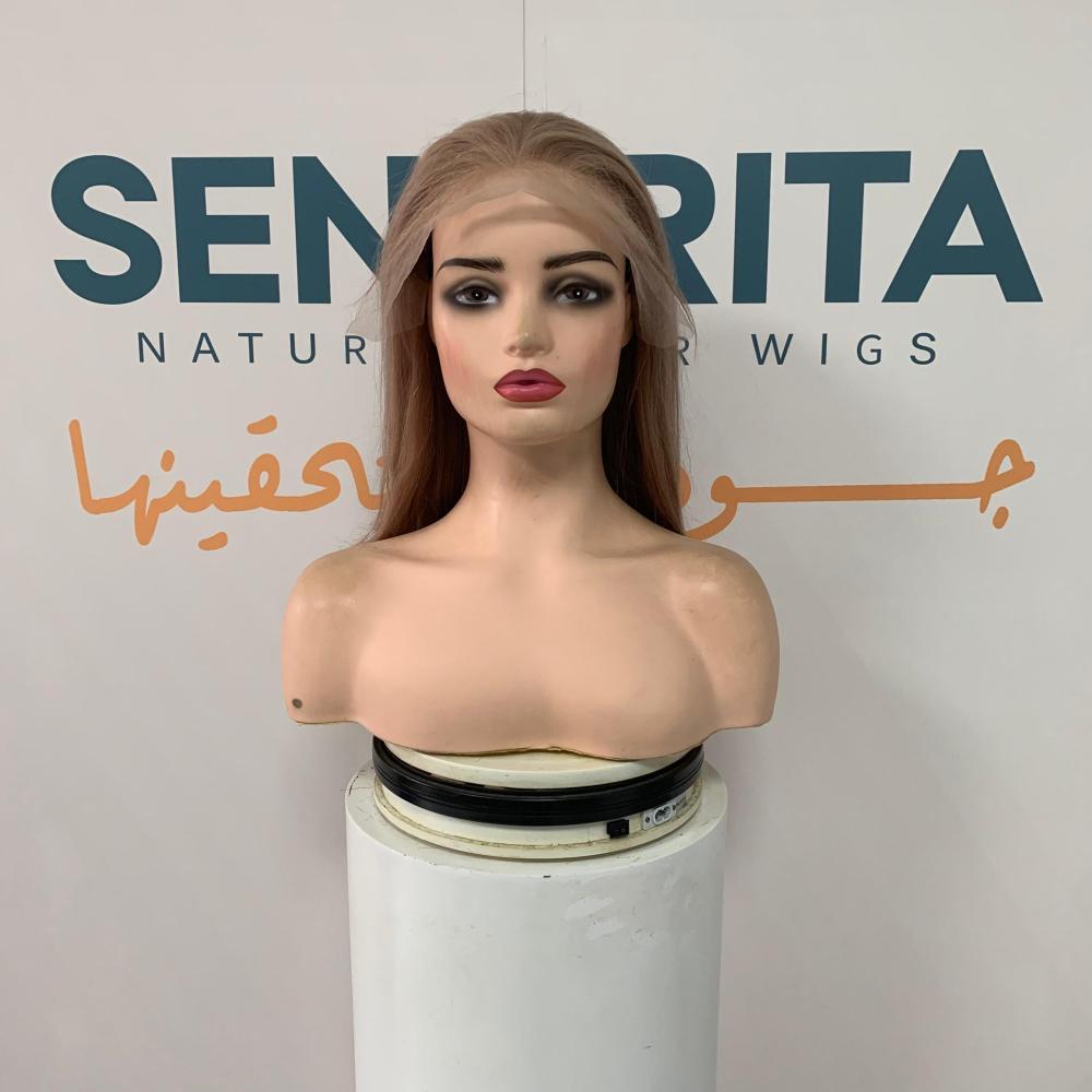 باروكة  شعر طبيعي 22 انش جذور اماميه فروه دانتيل