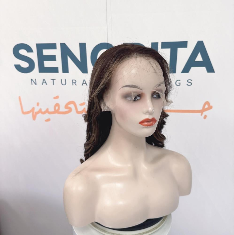 باروكة  لون اشقر شعر طبيعي 20 انش دانتل اماميه