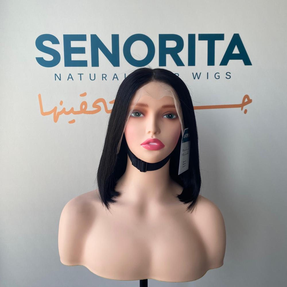 باروكة شعر طبيعي 10 انش بفرقه دانتل