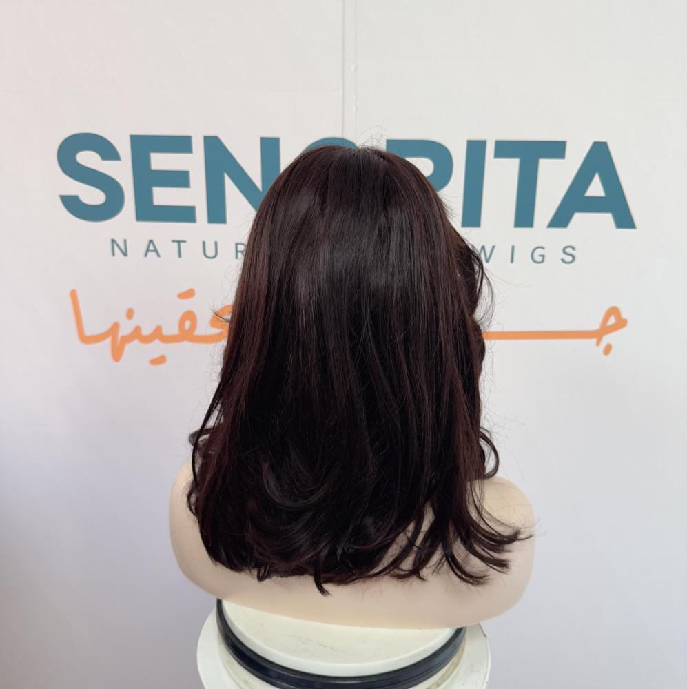 باروكة شعر طبيعي 12 انش جذور كامله فروه حرير