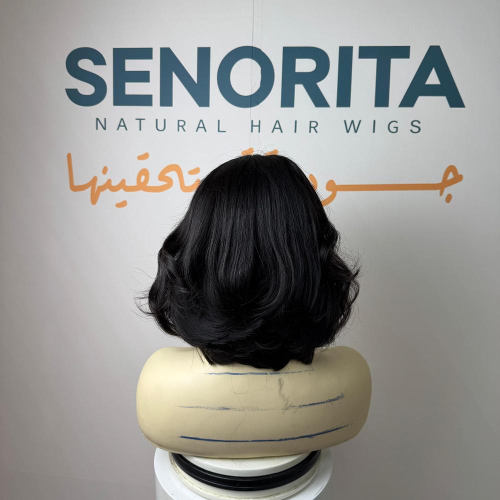 باروكة شعر طبيعي 10 انش جذور اماميه فروه دانتيل