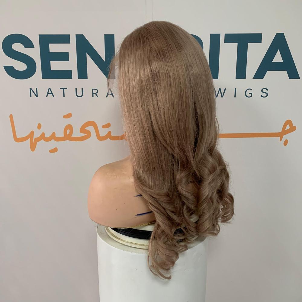 باروكة  شعر طبيعي 22 انش جذور اماميه فروه دانتيل