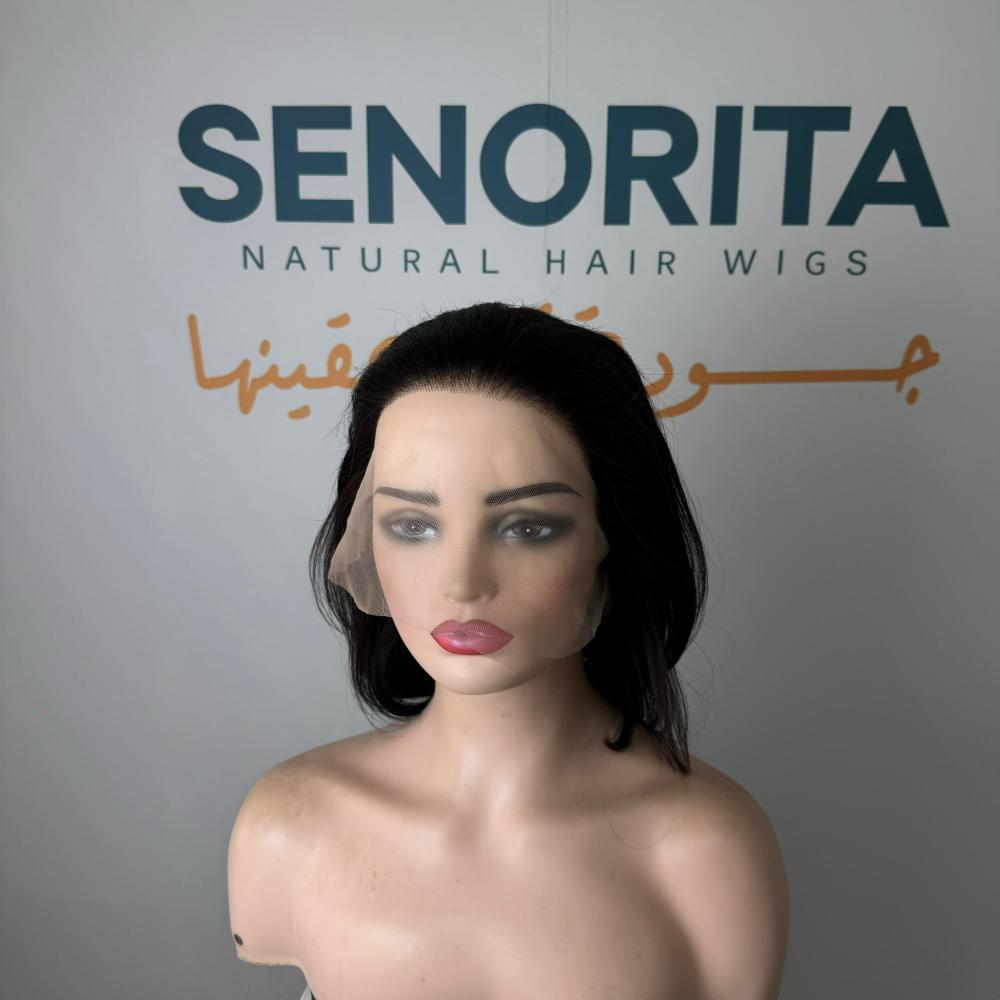 باروكة شعر طبيعي 10 انش فرقه دانتيل