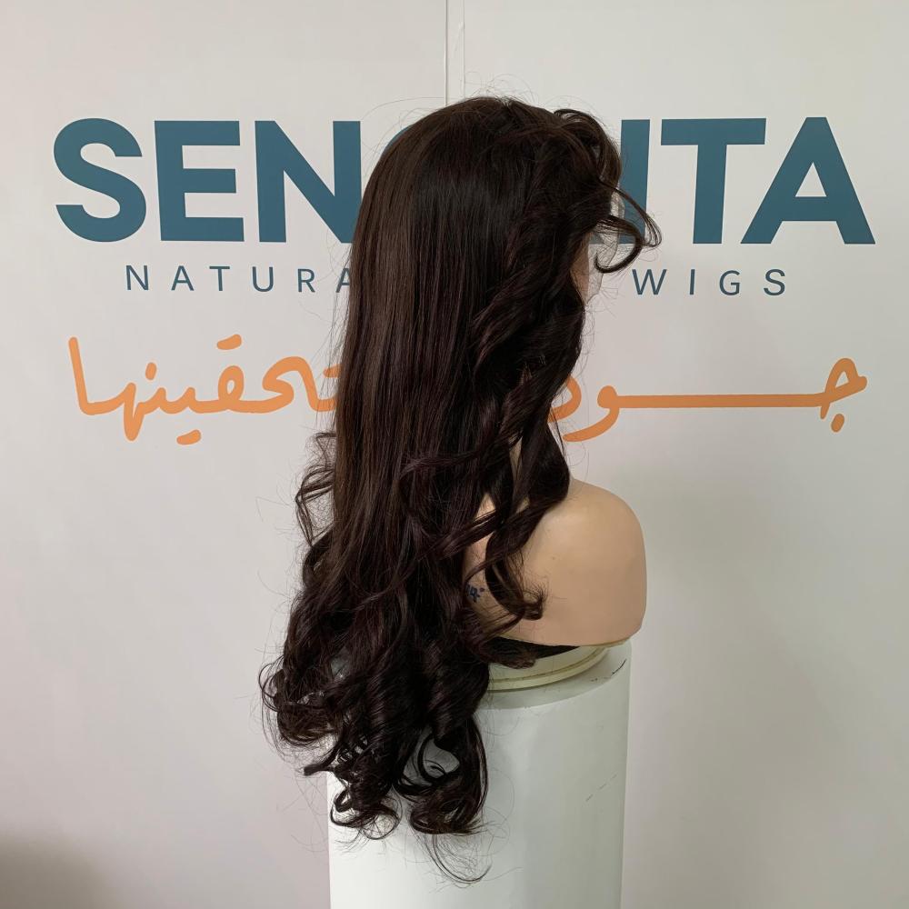 باروكة شعر طبيعي 26 انش دانتل اماميه