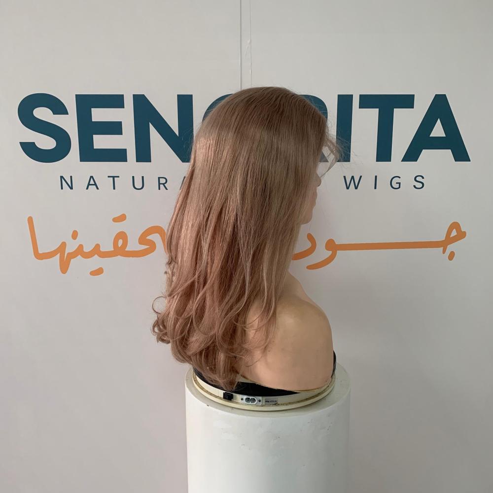 باروكة شعر طبيعي 18 انش جذور اماميه فروه دانتيل