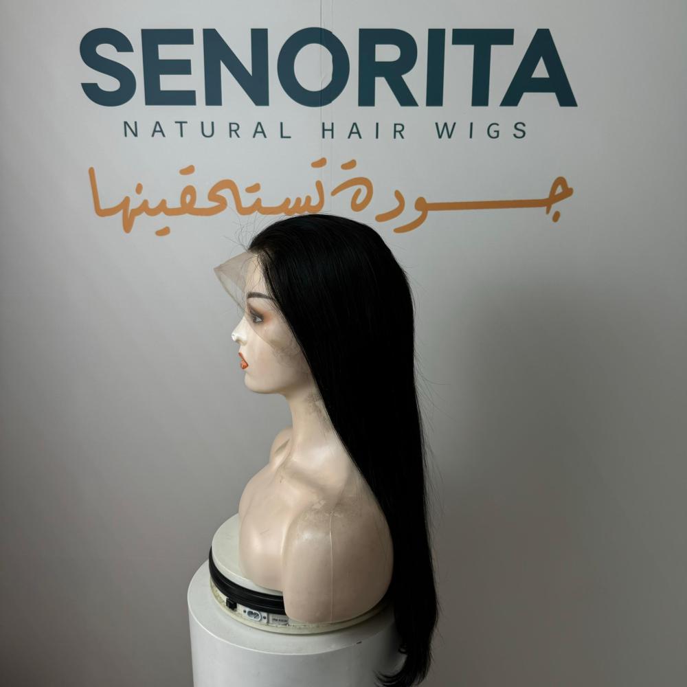 باروكة شعر طبيعي 24 انش جذور اماميه فروه حرير