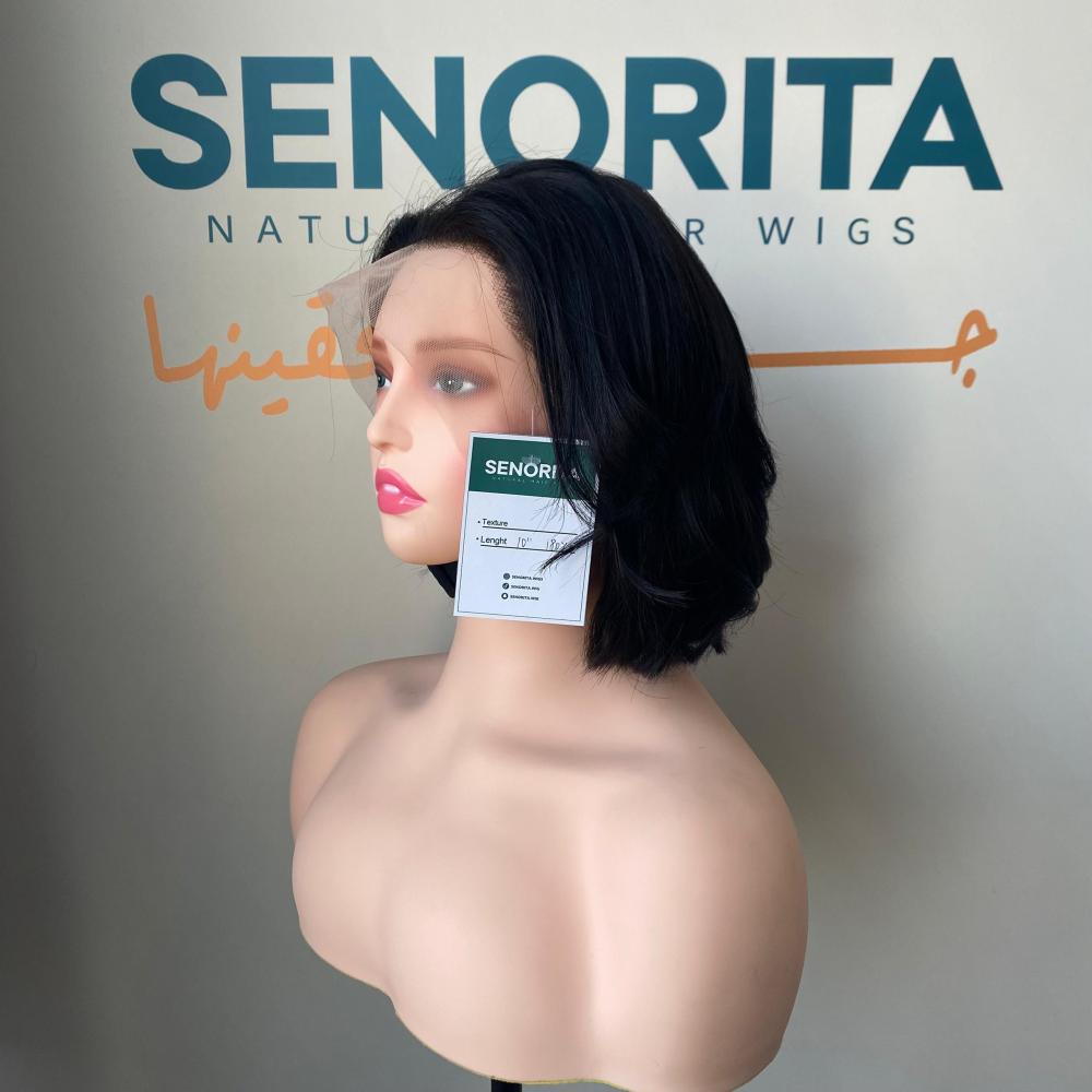 باروكة شعر طبيعي 10 انش جذور اماميه فروه حرير