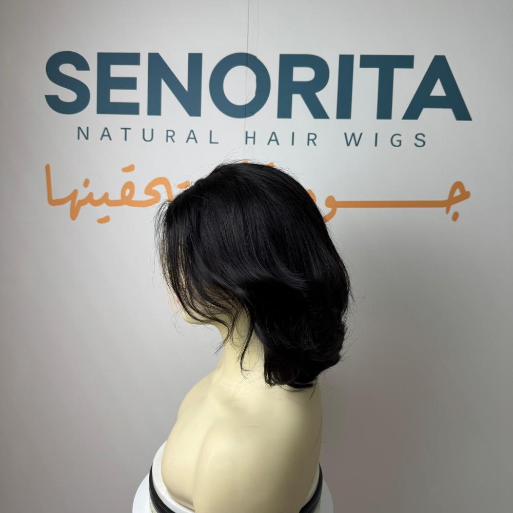 باروكة شعر طبيعي 10 انش جذور اماميه فروه دانتيل