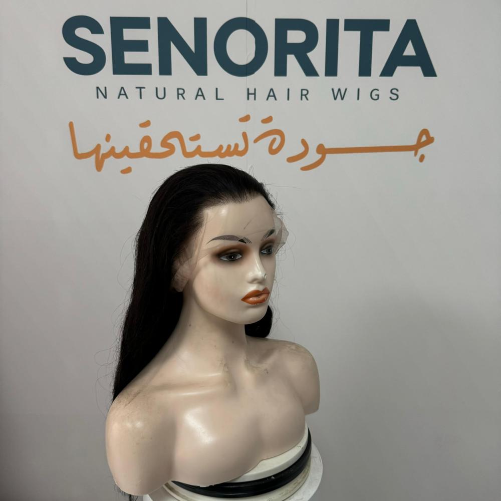 باروكة شعر طبيعي 20 انش جذور اماميه فروه دانتيل